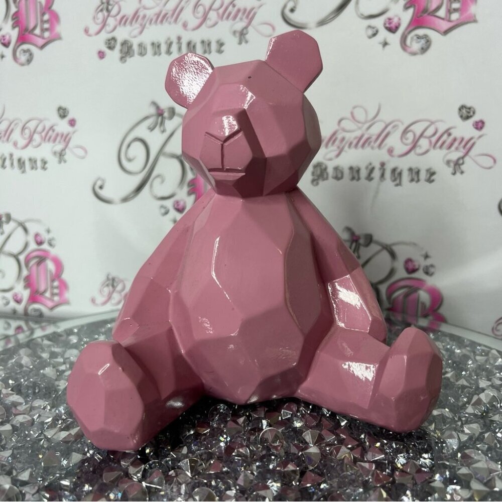 Geometric Pink Bear Figurine home decor cute figurine bear 🐻 geometrical
